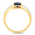 Blue Sapphire Ring With Diamonds 1.14 Carats 14K Yellow Gold