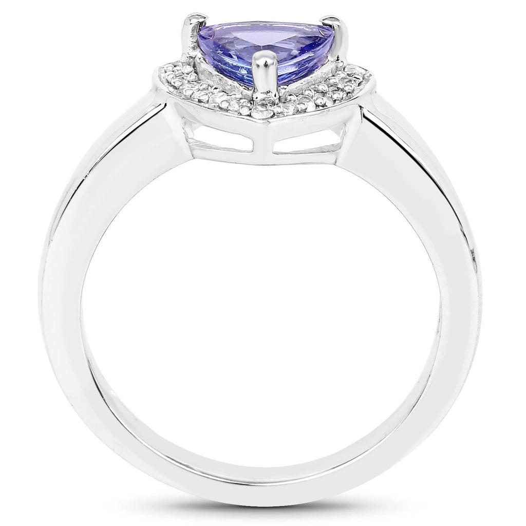Tanzanite Ring With White Topaz 0.84 Carats Sterling Silver