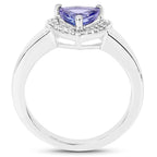 Tanzanite Ring With White Topaz 0.84 Carats Sterling Silver