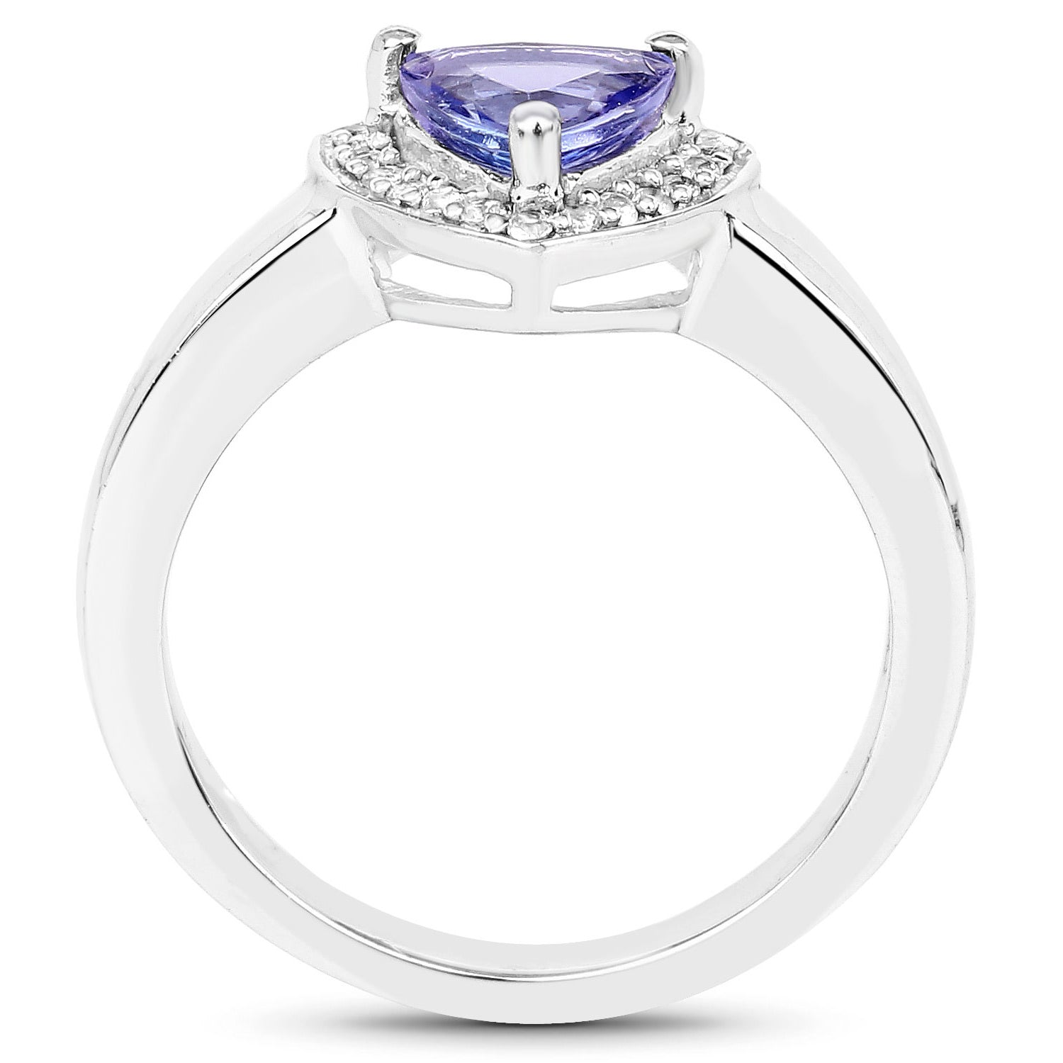 Tanzanite Ring With White Topaz 0.84 Carats Sterling Silver