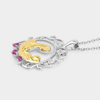 Ruby Mom Pendant 0.12 Carats Gold Plated Silver