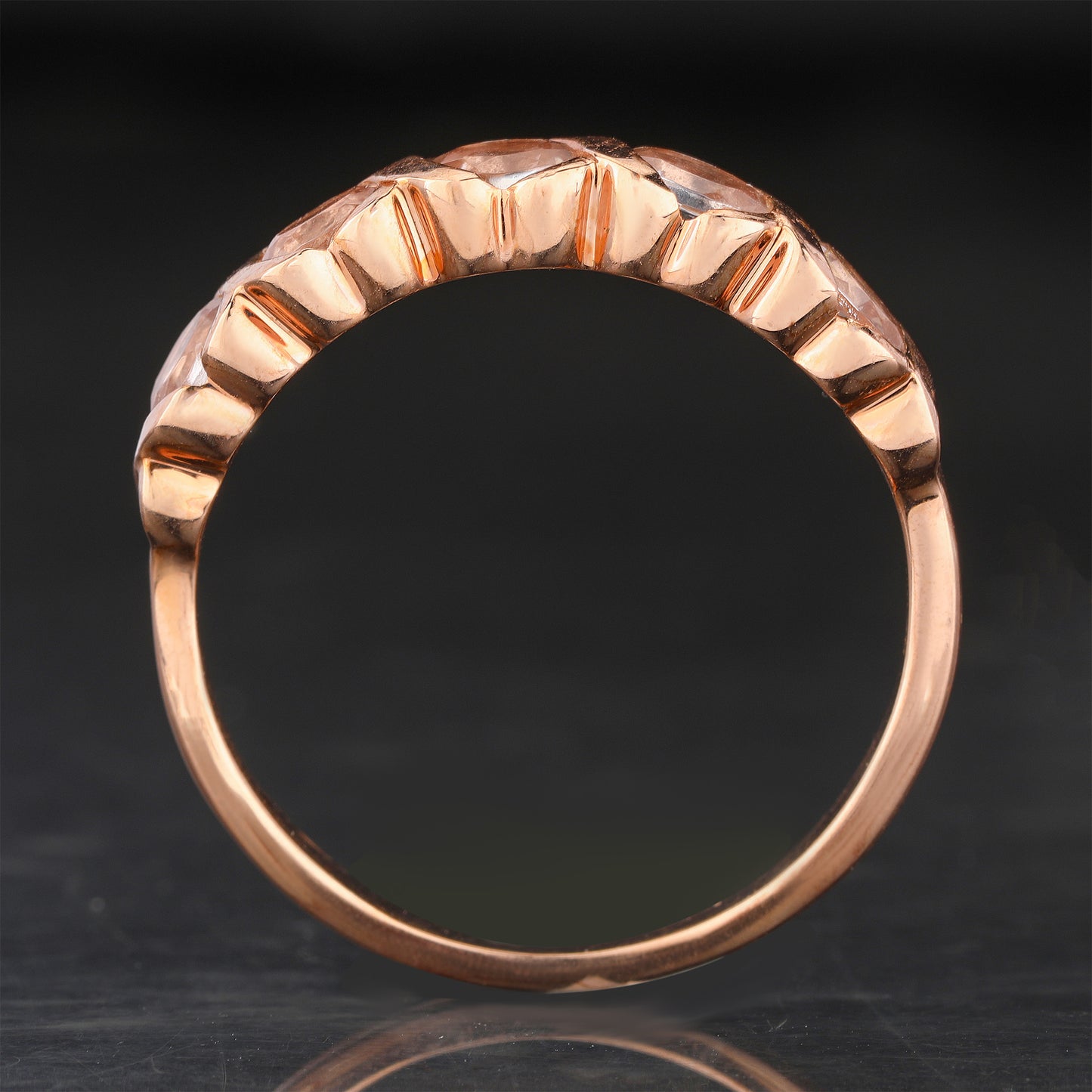 Morganite Ring 0.75 Carats 9K Rose Gold