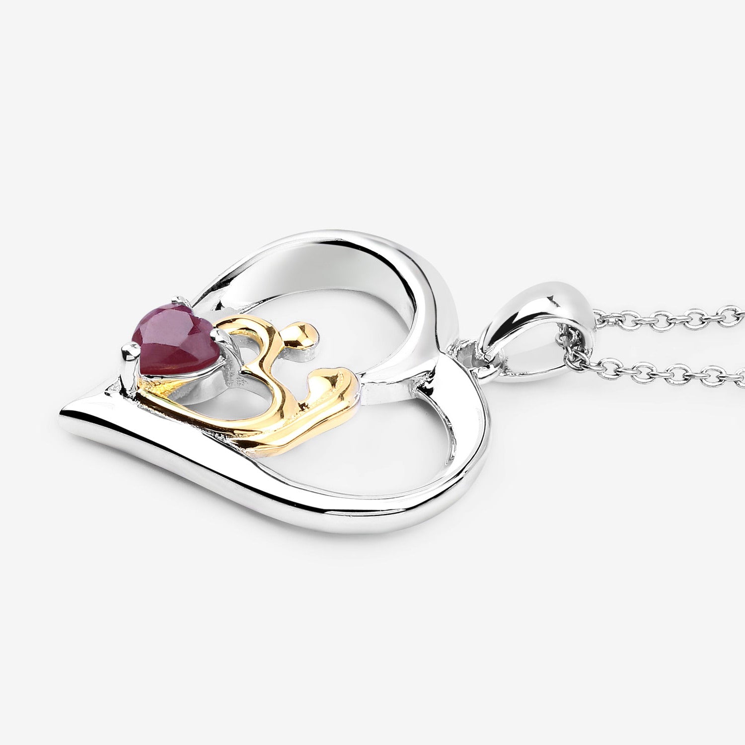 Ruby Mom Pendant 0.48 Carats Sterling Silver