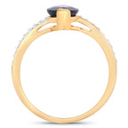 Blue Sapphire Ring With Diamonds 2.22 Carats 14K Yellow Gold