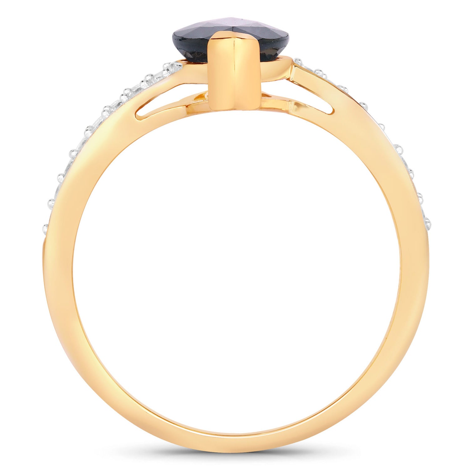 Blue Sapphire Ring With Diamonds 2.22 Carats 14K Yellow Gold