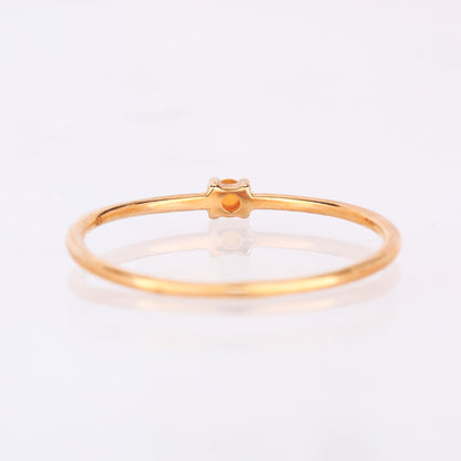 Natural Ethiopian Opal Ring 0.03 Carats 9K Yellow Gold