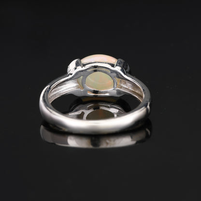 Natural Ethiopian Opal Ring 1.69 Carats Sterling Silver