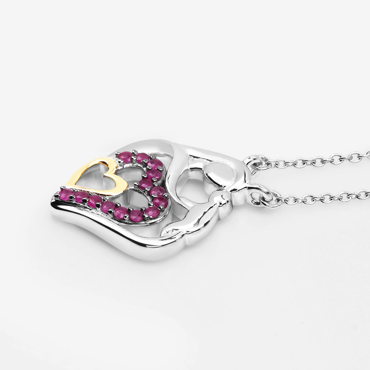 Ruby Mom Pendant 0.26 Carats Sterling Silver