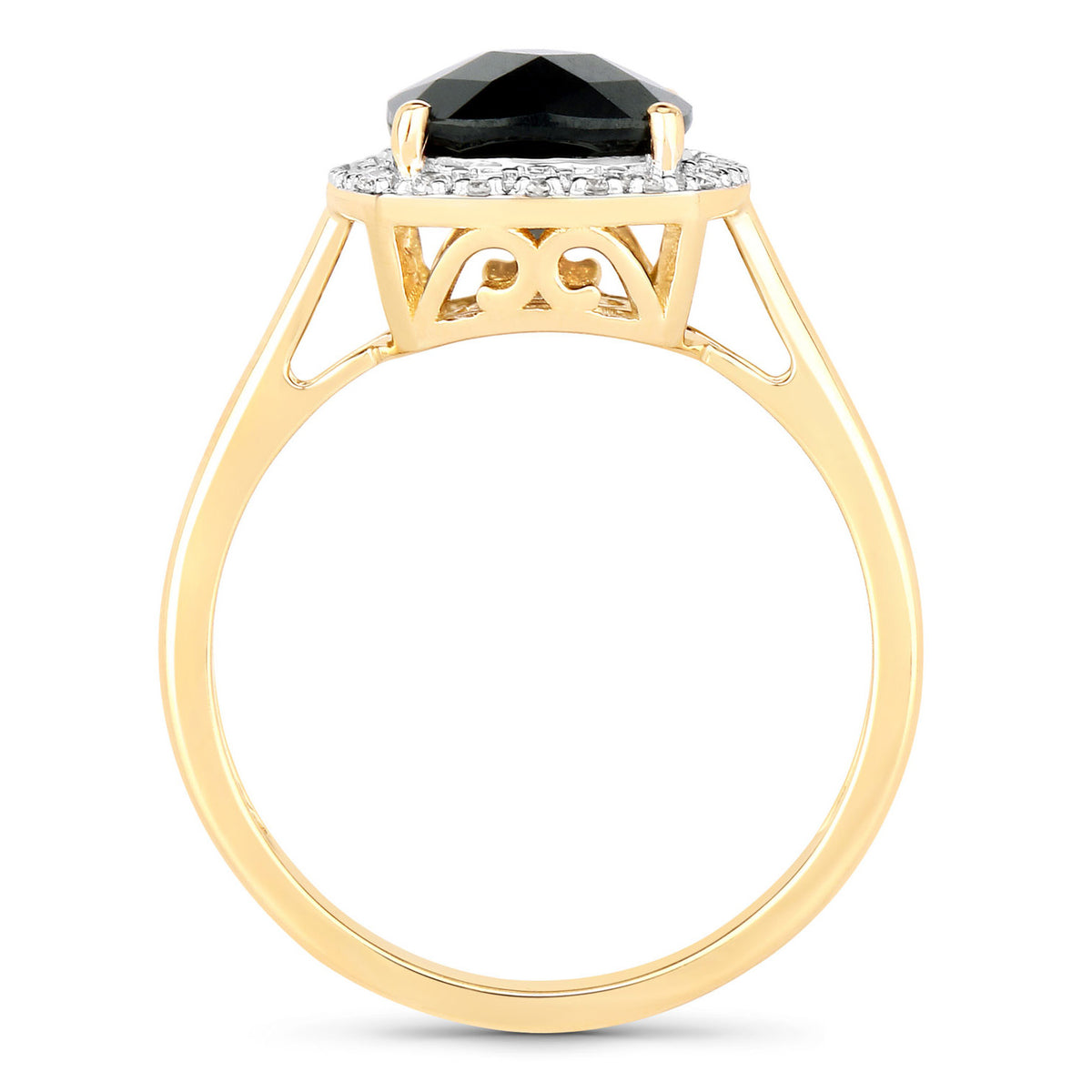 Green Tourmaline Ring With Diamonds 2.6 Carats 14K Yellow Gold