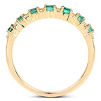 Zambian Emerald Ring With Diamonds 0.32 Carats 14K Yellow Gold