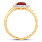 Ruby Ring With Diamonds 1.34 Carats 14K Yellow Gold