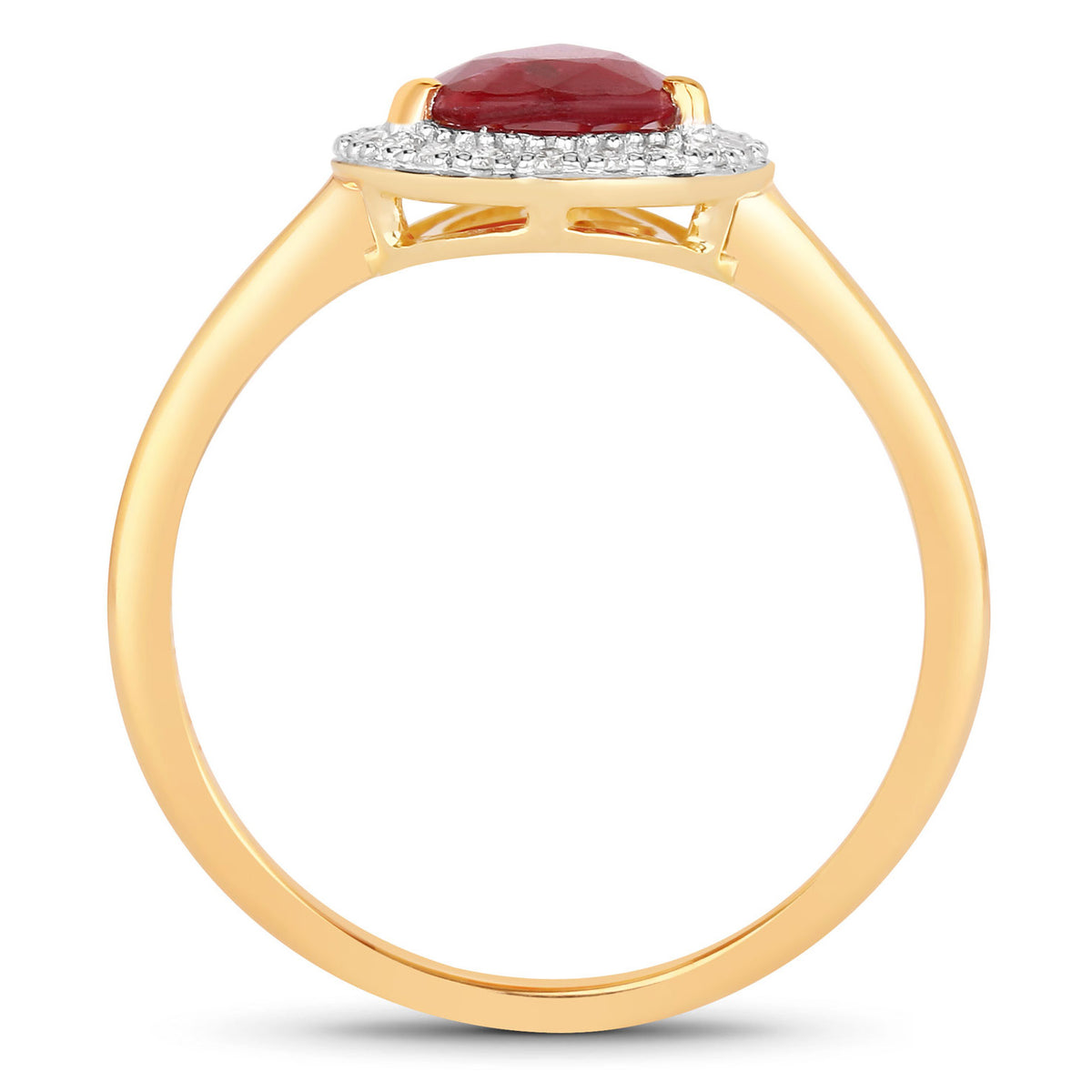 Ruby Ring With Diamonds 1.34 Carats 14K Yellow Gold