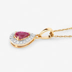 Ruby Pendant With Diamonds 1 Carats 14K Yellow Gold