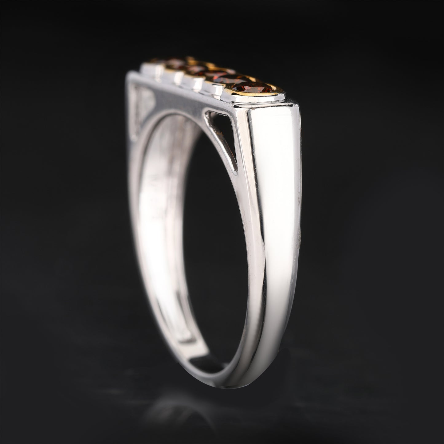 Red Diamond Ring 0.5 Carats 9K Yellow & White Gold