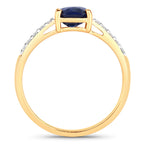 Blue Sapphire Ring With Diamonds 2.38 Carats 18K Yellow Gold