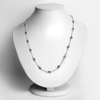 Tanzanite Necklace 5.92 Carats Sterling Silver