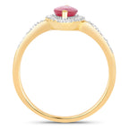 Ruby Ring With Diamonds 0.94 Carats 14K Yellow Gold
