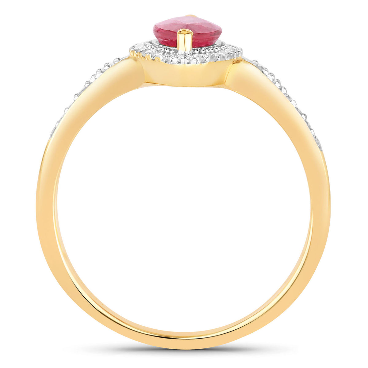 Ruby Ring With Diamonds 0.94 Carats 14K Yellow Gold