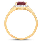Ruby Ring With Diamonds 1.28 Carats 14K Yellow Gold