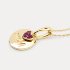 Ruby Mom Pendant 0.18 Carats Gold Plated Silver
