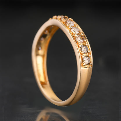 Champagne Diamond Ring 0.53 Carats 9K Yellow Gold
