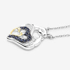 Blue Sapphire Heart Pendant 0.26 Carats Gold Plated Silver