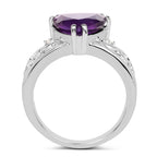 Amethyst Ring With White Topaz 2.69 Carats Sterling Silver