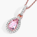 Morganite Pendant With Diamonds 0.78 Carats 14K Rose Gold