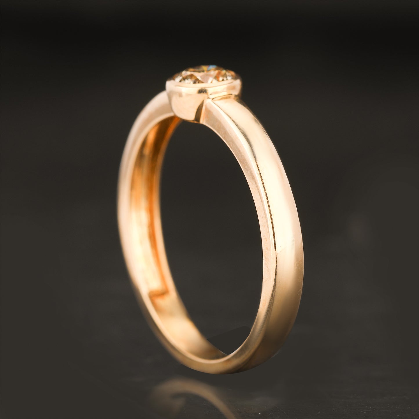 Light Brown Diamond Ring 0.25 Carats 9K Yellow Gold