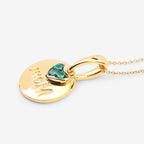 Emerald Pendant 0.16 Carats Gold Plated Silver