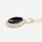 Blue Sapphire Pendant With Diamonds 2.26 Carats 10K Yellow Gold
