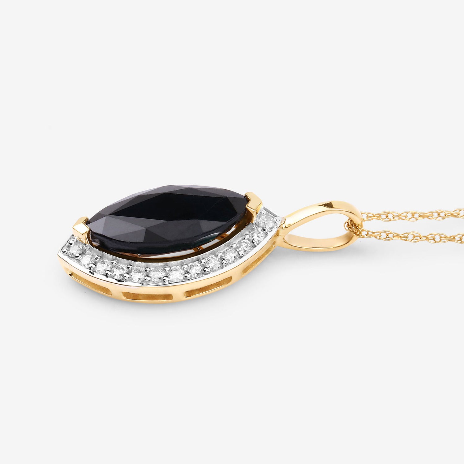 Blue Sapphire Pendant With Diamonds 2.26 Carats 10K Yellow Gold