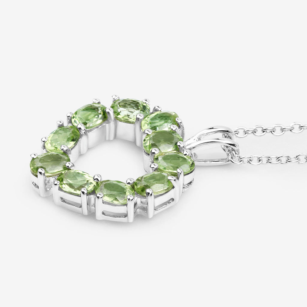 Peridot Heart Pendant 1.68 Carats Sterling Silver