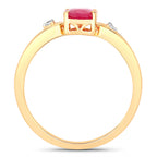 Ruby Ring With Diamonds 0.92 Carats 14K Yellow Gold