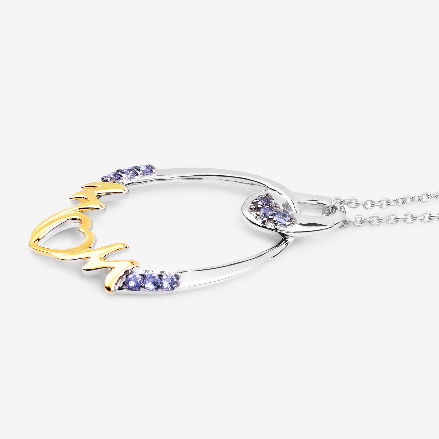 Tanzanite Mom Pendant 0.16 Carats Gold Plated Silver