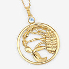 Blue Topaz Scorpio Pendant 0.3 Carats Gold Plated Silver