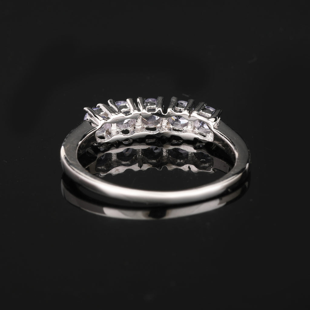 Natural Tanzanite Ring 0.35 Carats Sterling Silver