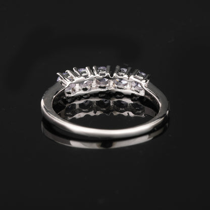 Natural Tanzanite Ring 0.35 Carats Sterling Silver
