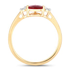Ruby Ring With Diamonds 1.04 Carats 14K Yellow Gold