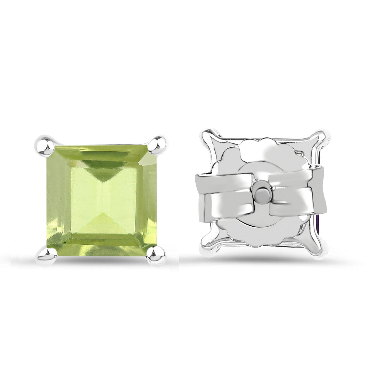 Peridot Earrings 2.28 Carats Sterling Silver