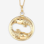 Aquamarine Pendant 0.2 Carats Gold Plated Silver