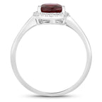 Ruby Ring With Diamonds 1.28 Carats 14K White Gold