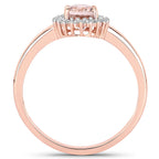 Morganite Ring With Diamonds 0.78 Carats 14K Rose Gold