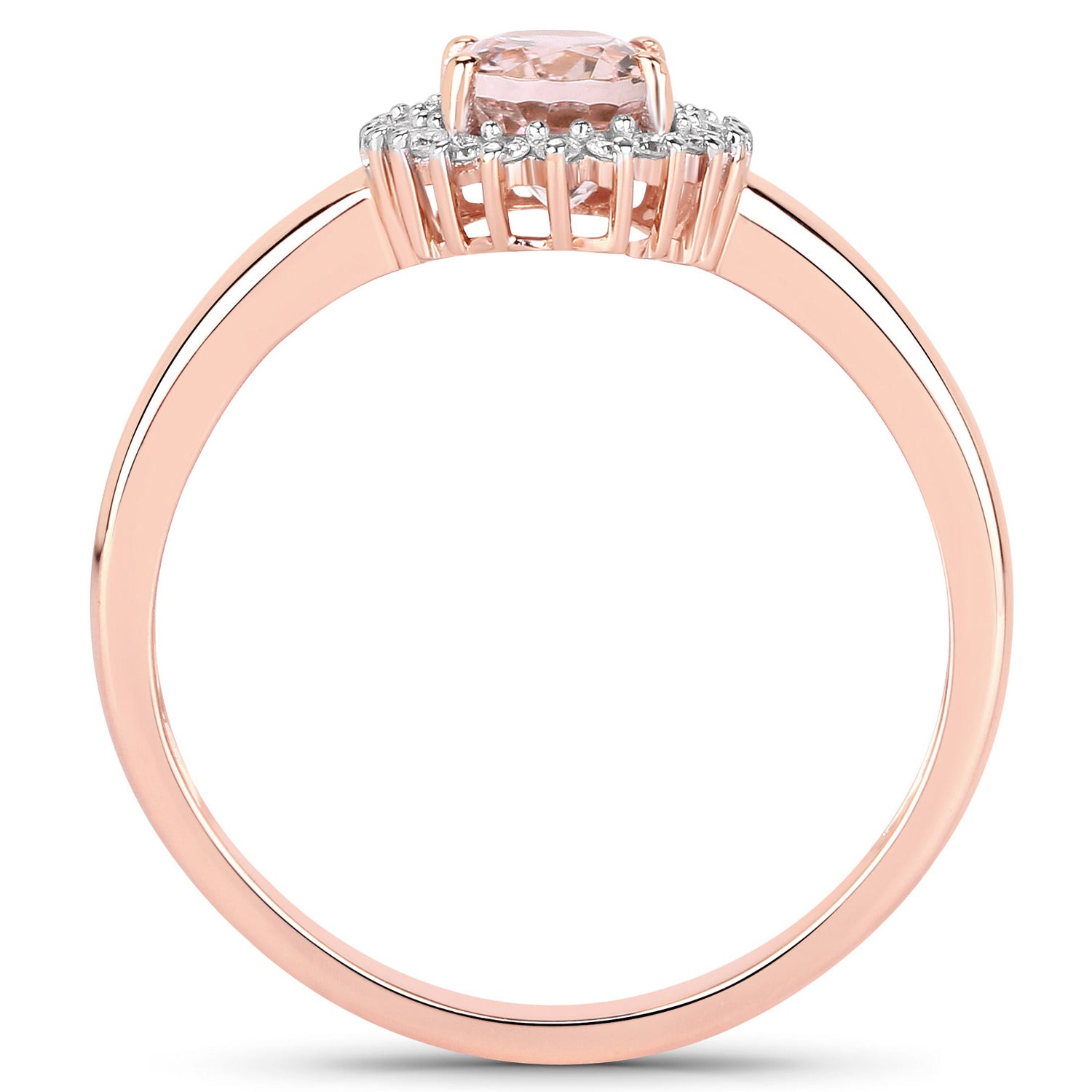 Morganite Ring With Diamonds 0.78 Carats 14K Rose Gold