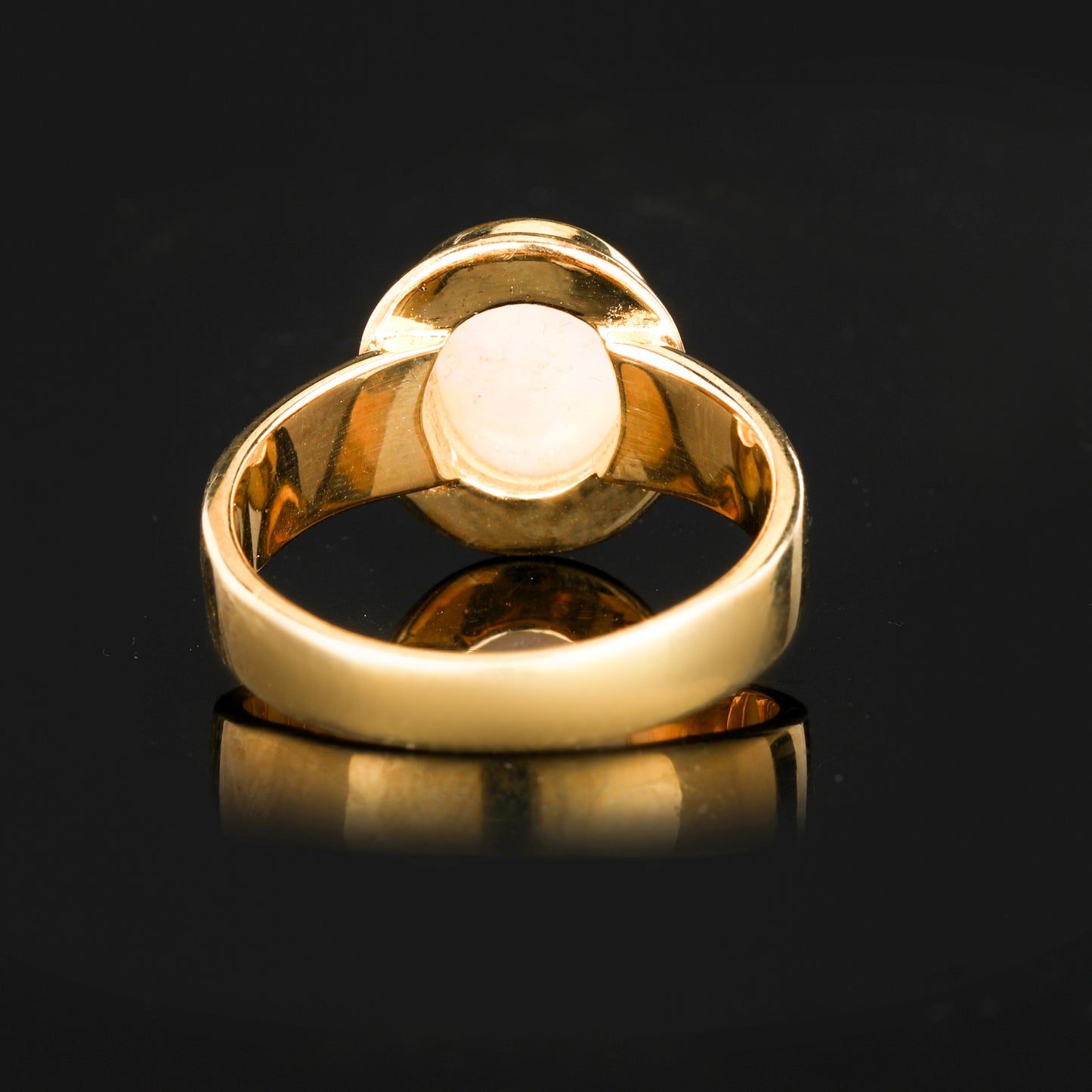 Natural Ethiopian Opal Ring 1.69 Carats Gold Plated Silver