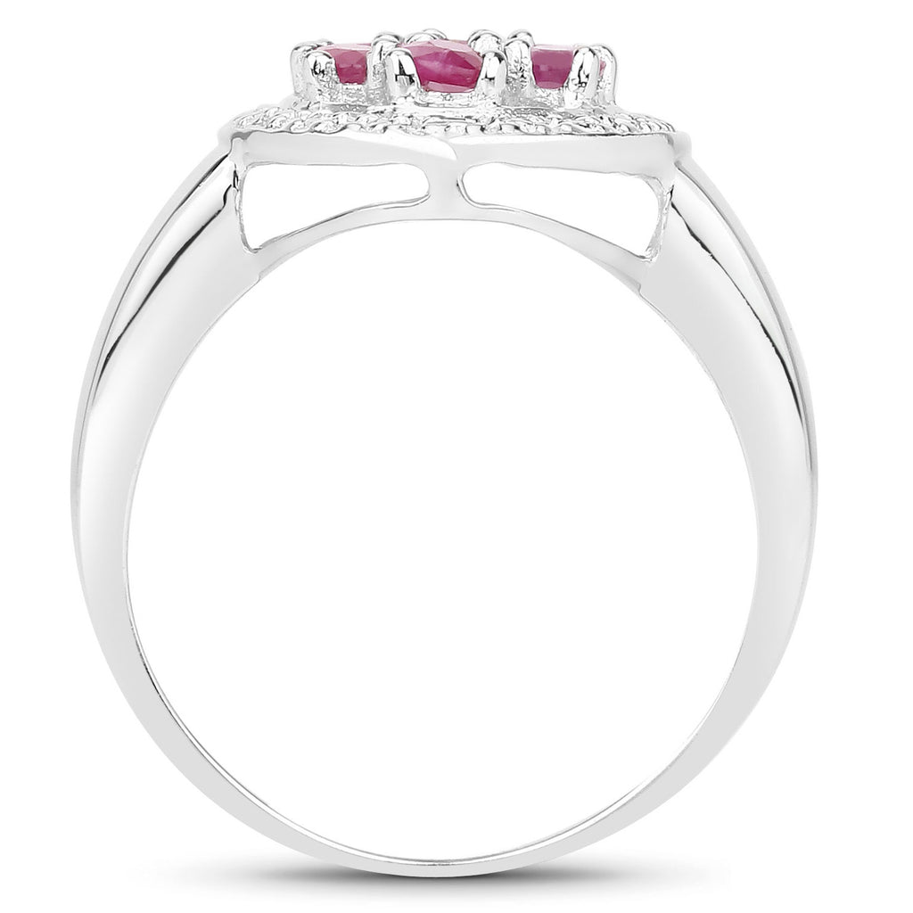 Ruby Ring 1.52 Carats Sterling Silver