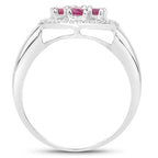 Ruby Ring 1.52 Carats Sterling Silver