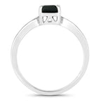 Green Tourmaline Ring With Diamonds 1.16 Carats 14K White Gold