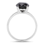 Black Diamond Ring 2.98 Carats 14K White Gold