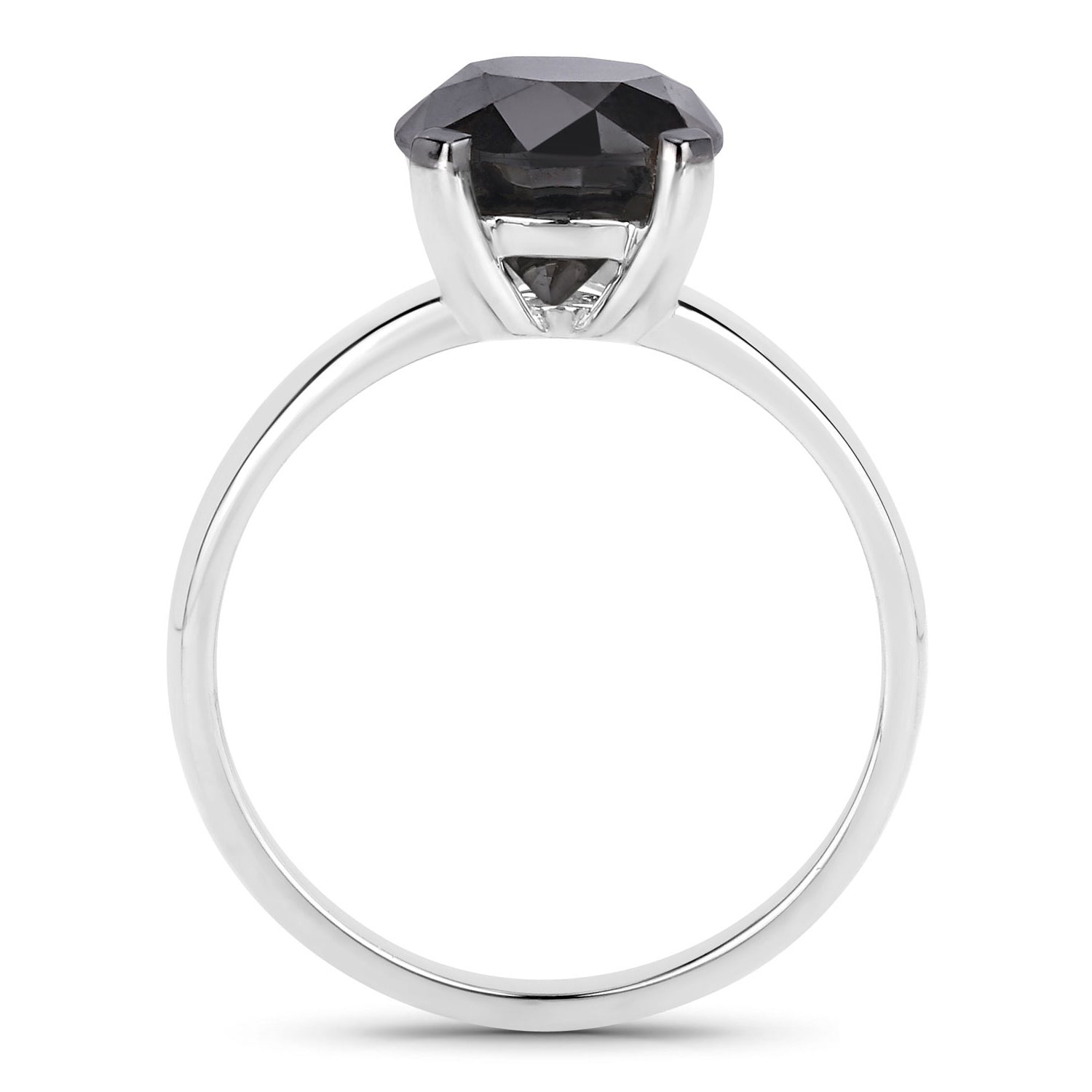 Black Diamond Ring 2.98 Carats 14K White Gold